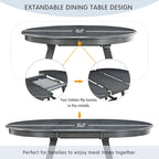 Ronde uitschuifbare retrohouten eettafel voor de eetkamer