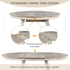 Ronde uitschuifbare retrohouten eettafel voor de eetkamer