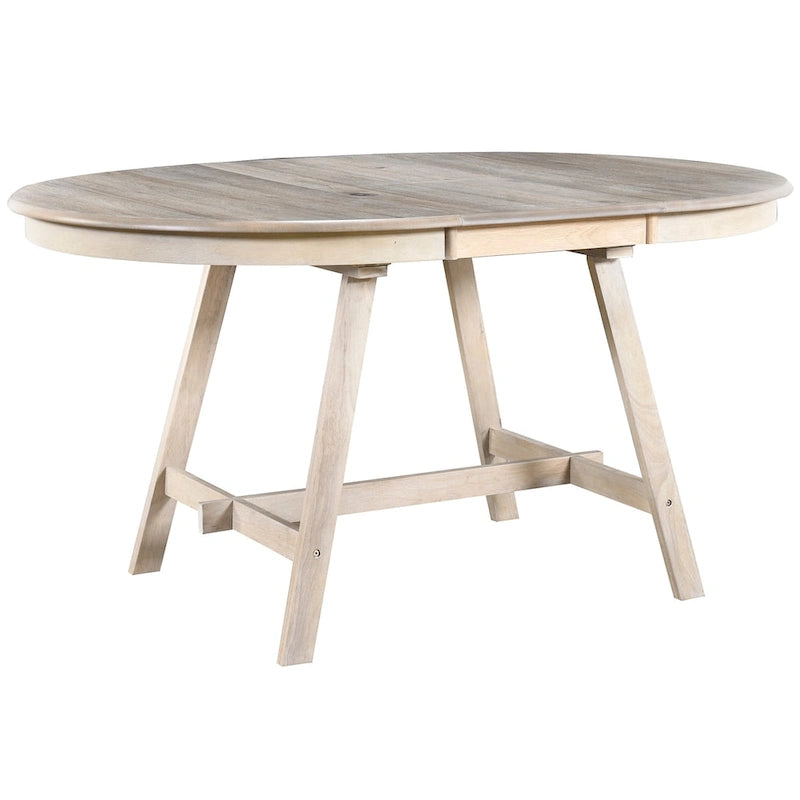 Ronde uitschuifbare retrohouten eettafel voor de eetkamer