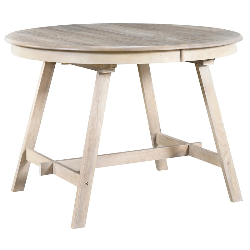 Ronde uitschuifbare retrohouten eettafel voor de eetkamer