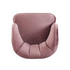 Sillón decorativo tipo barril tapizado con patas de madera