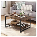 2-Tier Farmhouse 41 Large Wood Coffee Table with Shelf
